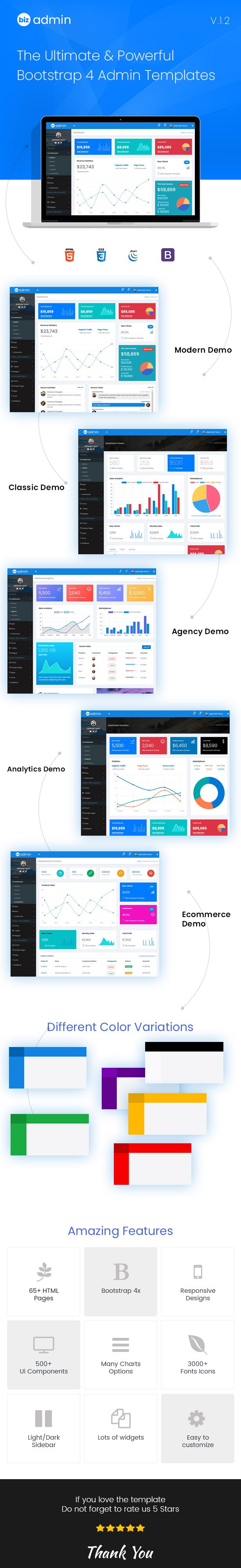 Bizadmin - Multipurpose Bootstrap 4 Admin Templates + UI Kit